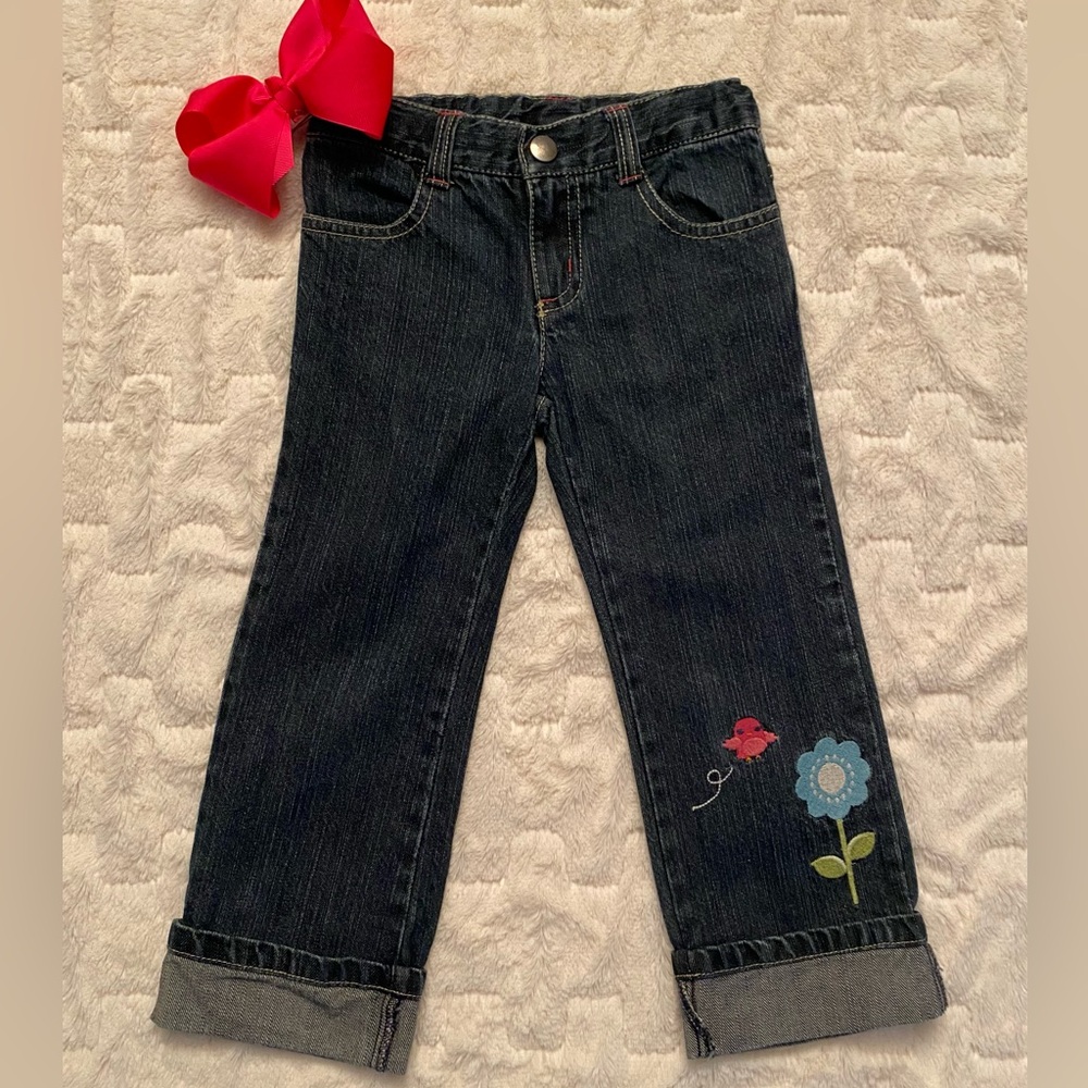 🌺Gymboree Showers of Flowers Cuff Jeans